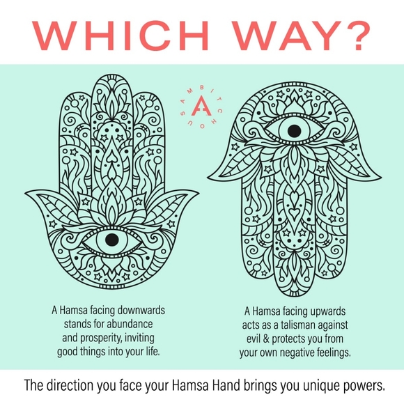 Hamsa Hand Gilded Gold Necklace - Picture 5 of 5